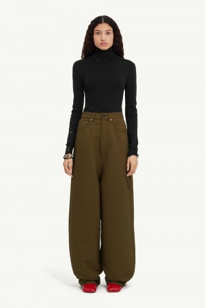 Maison Margiela 5-pocket Trousers Mörkgröna | SE_MM40250