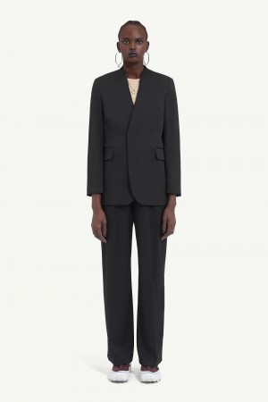 Maison Margiela Collarless Suit Jacket Svarta | SE_MM60599