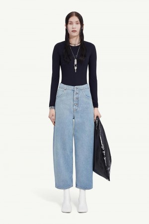 Maison Margiela Mid-rise Cropped Jeans Ljusblå | SE_MM96634