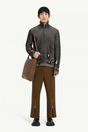 Maison Margiela Ribbed Wool Cardigan Mörkgrå | SE_MM60172