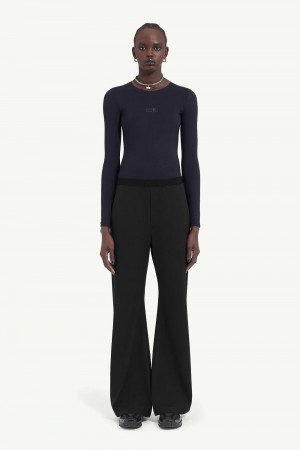 Maison Margiela Wide-leg Trousers Svarta | SE_MM85373