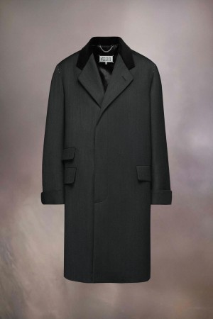 Maison Margiela Work-in-progress Wool Coat Svarta | SE_MM49012