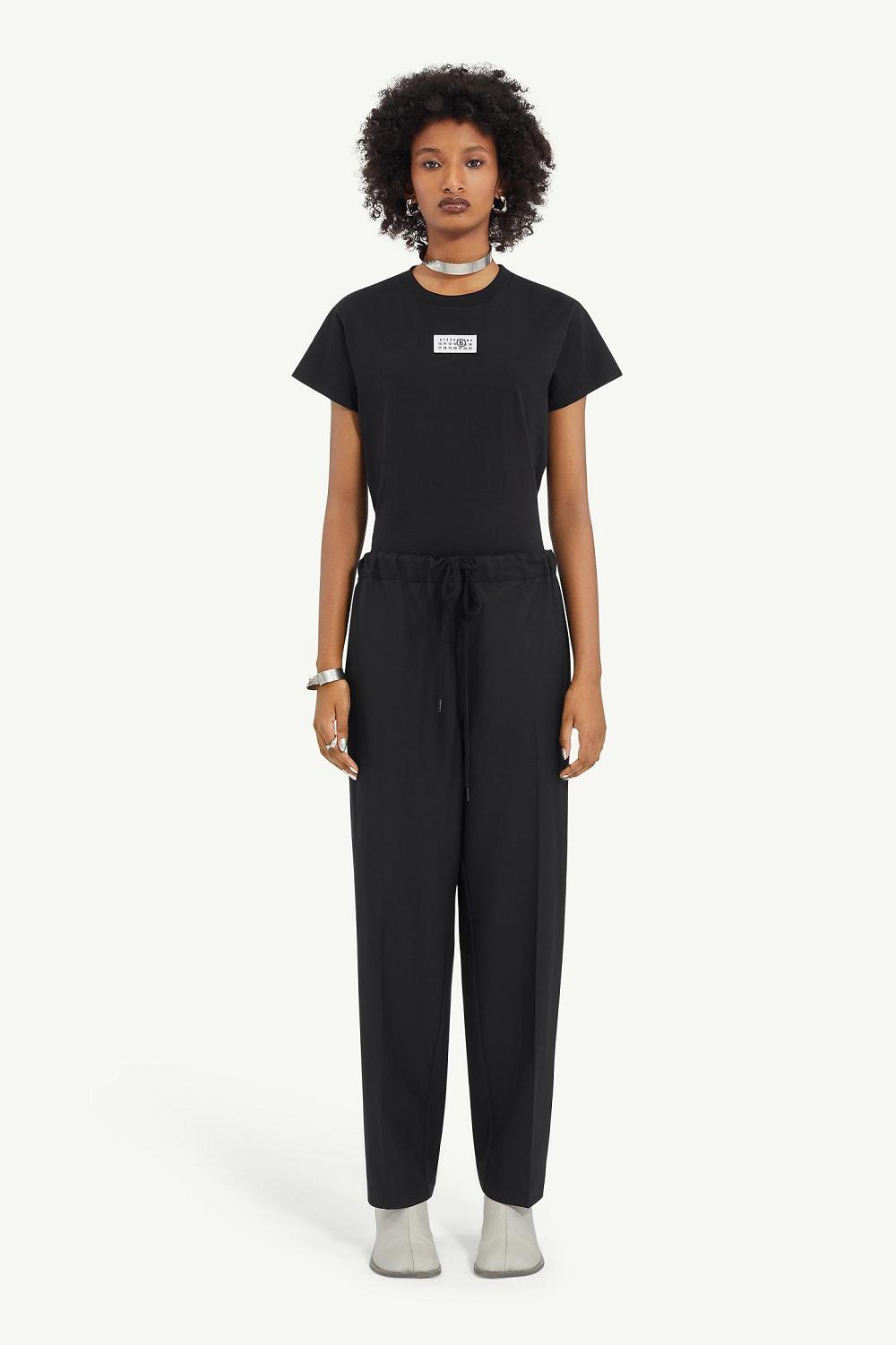 Maison Margiela Black Tapered Tailored Trousers Svarta | SE_MM99589